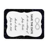 ブラックグリッターインフィニティ日付磁石の保存 マグネット (横)