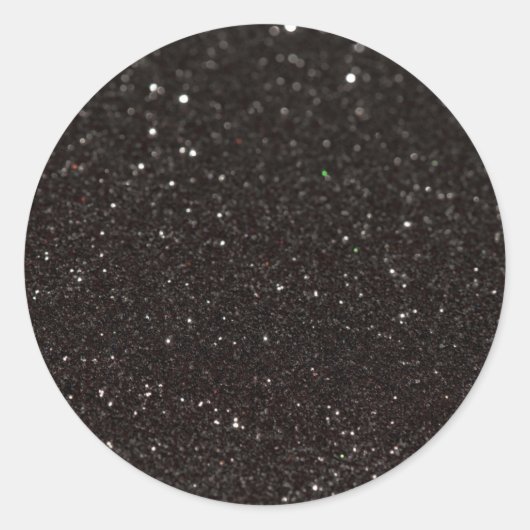 ブラックグリッターカスタムトレンディー ラウンドシール (正面)