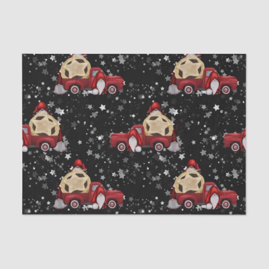 ブラックグリッタークリスマス格言とレッドトラックパイ 薄葉紙 (正面)