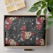 ブラックグリッタークリスマス格言とレッドトラックパイ 薄葉紙 (ギフト)