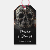 ブラックグリッターグラムスパークルスカルゴシック ギフトタグ (裏面)