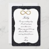 ブラックグリッターゴールドインフィニティ メイドオブオナーカード 招待状 (正面)