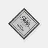 ブラックグリッターサプライズバースデーパーティー スタンダードカクテルナプキン (角)