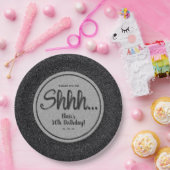 ブラックグリッターサプライズバースデーパーティー ペーパープレート (パーティー)