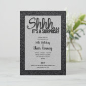 ブラックグリッターサプライズ誕生日招待状 (スタンド正面)