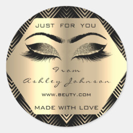 ブラックグリッターシャンパイグネセピア金ゴールドメイドウィズ ラウンドシール