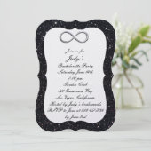 ブラックグリッターシルバーインフィニティバチェロレッテ 招待状 (スタンド正面)