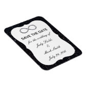 ブラックグリッターシルバーインフィニティ日付磁石を保存 マグネット (右側)