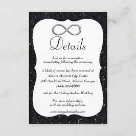 ブラックグリッターシルバーインフィニティ結婚ズ詳細 エンクロージャーカード