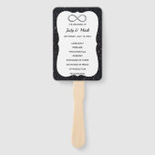 ブラックグリッターシルバーインフィニティ結婚式 プログラムファン ハンドファン (正面)