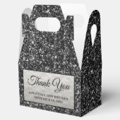 ブラックグリッターシルバー50番誕生日ありがとう フェイバーボックス (オープン)