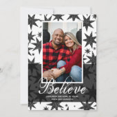 ブラックグリッタースターズクリスマスフォト シーズンカード (正面)