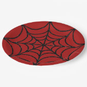 ブラックグリッタースパイダーウェブ ペーパープレート (アングル)