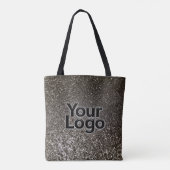 ブラックグリッタースパークルグラム企業のビジネスロゴ トートバッグ (裏面)