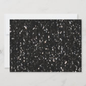 ブラックグリッタースパークルズスウィート16エレガントスクリプト 招待状 (裏面)