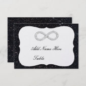 ブラックグリッターダイヤモンドインフィニティテーブル座席表 招待状 (正面/裏面)