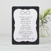 ブラックグリッターダイヤモンドインフィニティブライダルシャワー 招待状 (スタンド正面)