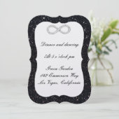 ブラックグリッターダイヤモンドインフィニティ披露宴カード 招待状 (スタンド正面)