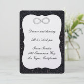 ブラックグリッターダイヤモンドインフィニティ披露宴カード 招待状 (スタンド正面)