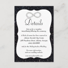 ブラックグリッターダイヤモンドインフィニティ結婚ズ詳細 エンクロージャーカード