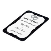 ブラックグリッターダイヤモンドハートは日付磁石を保存 マグネット (左側)