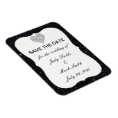 ブラックグリッターダイヤモンドハート日付磁石を保存 マグネット (右側)