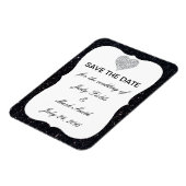 ブラックグリッターダイヤモンドハート日付磁石を保存 マグネット (左側)