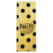 ブラックグリッタードット新年ワイン抱き枕、光沢 ワインギフトバッグ (裏面)