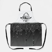 ブラックグリッタードリップスパーソナライズされたエプロン エプロン (正面)