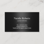 ブラックグリッタードリップタイポグラフィ美しいサロン ロイヤリティカード (裏面)