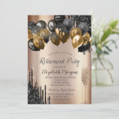 ブラックグリッタードリップバルーンのガラスの引退 招待状 (スタンド正面)