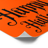 ブラックグリッターハッピーハローウィン ポスター (角)