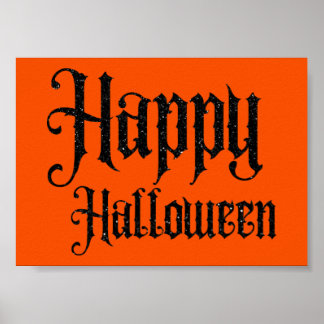 ブラックグリッターハッピーハローウィン ポスター