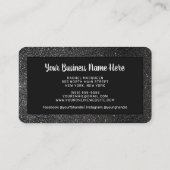 ブラックグリッターハート顧客割引ソーシャル ロイヤリティカード (裏面)