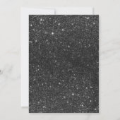 ブラックグリッターバラ金ゴールドタイポグラフィベビーシャワー 招待状 (裏面)