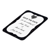 ブラックグリッターブラックハート日付磁石を保存 マグネット (左側)