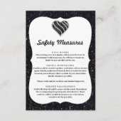 ブラックグリッターブラック&ホワイトハート安全対策 エンクロージャーカード (正面)