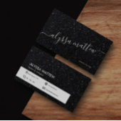 ブラックグリッタープレミアムラグジュアリーモダングラムカスタム 名刺