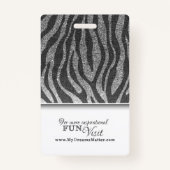 ブラックグリッタープロフェッショナルCNAナース写真名 バッジ (裏面)