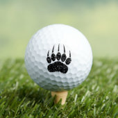 ブラックグリッターベアポープリントスケッチ ゴルフボール (インサイチュ 木)