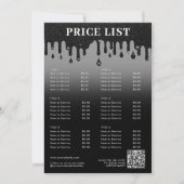 ブラックグリッターミニマル美しい価格表メニュー (正面)