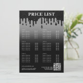 ブラックグリッターミニマル美しい価格表メニュー (スタンド正面)