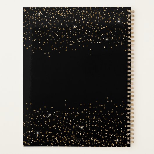 ブラックグリッターモダングラムモノグラム プランナー手帳 (裏面)