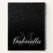 ブラックグリッターモノグラム ノートブック (裏面)