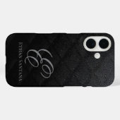 ブラックグリッターモノグラム Case-Mate iPhoneケース (裏面 (横))