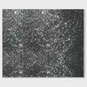 ブラックグリッターラッピング紙 ラッピングペーパー (フラット)