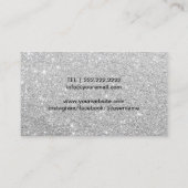ブラックグリッターリップメイクアップアーティストシルバーモダン 名刺 (裏面)