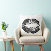 ブラックグリッターリップ#2 クッション (椅子)