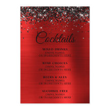 ブラックグリッターレッドフォイルカクテルバー