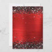 ブラックグリッターレッドフォイル50と素晴らしい誕生日 招待状 (裏面)